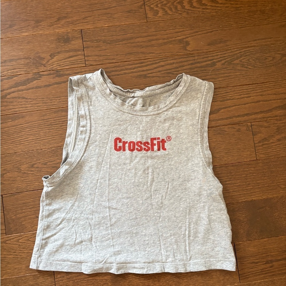 Reebok Gray Muscle Tee with Red Logo